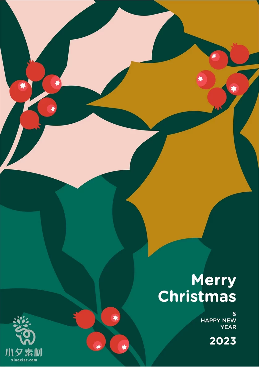 创意圣诞节平安夜节日活动宣传插画海报封面模板AI矢量设计素材【014】